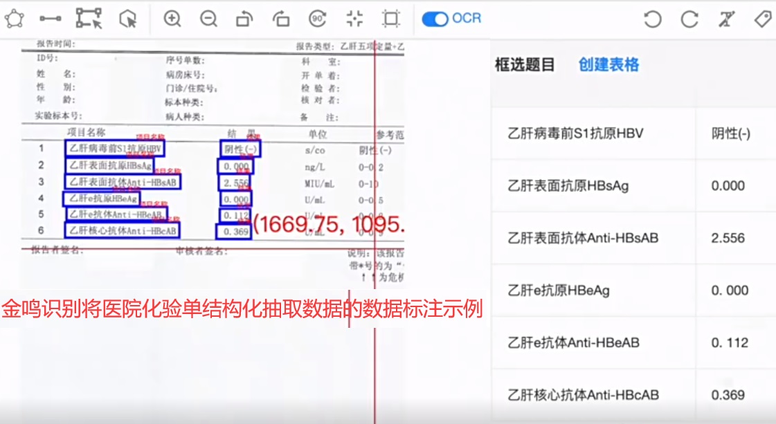 金鸣表格文字识别系统图片